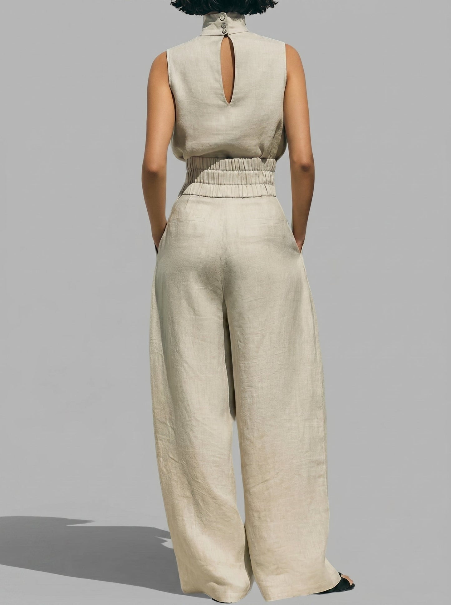 Ana - Conjunto de Gala en Palazzo y Cuello Alto Premium