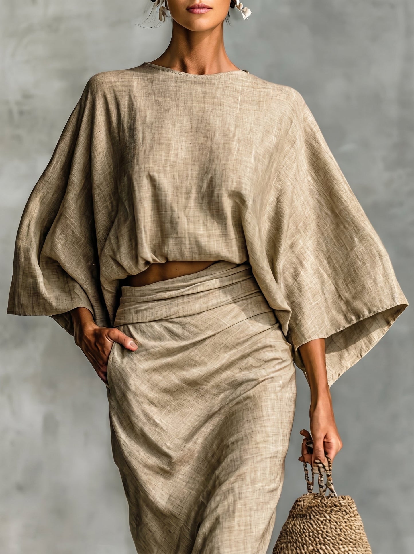Estela - Conjunto de Top Dolmán y Falda Maxi